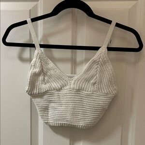 Hollister White crochet Crop Tank Top